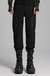 Black 3D Amor Patch Stitching Men's Punk Pants
